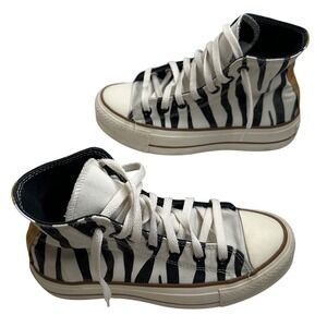 Converse Chuck Taylor All Star Lift Platform Hi Zebra Print Sneaker Women's 5.5‎